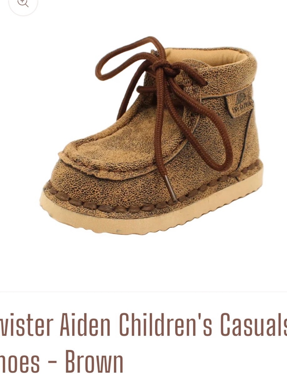 Twister Kids Brown Lace-Up Moccasin